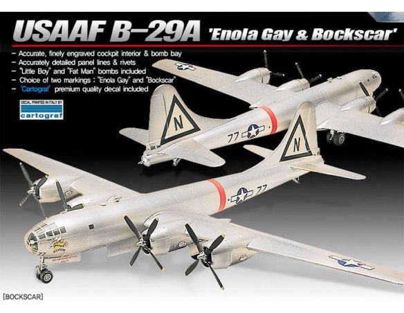 ACADEMY ACD12528 B 29A ENOLA GAY BOCKS CAR KIT 1 72 Modellino