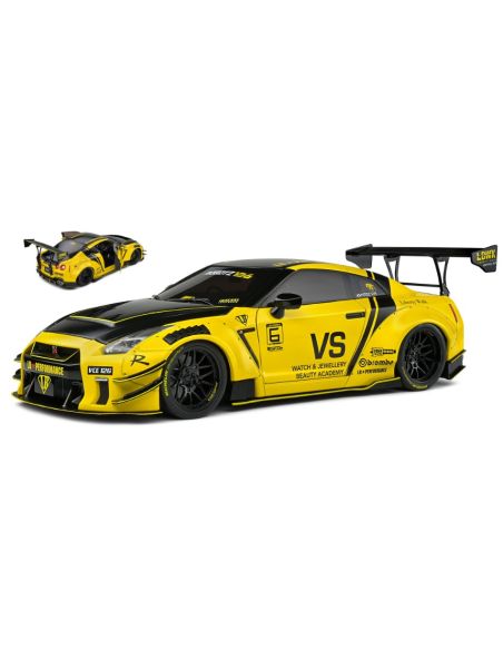 SOLIDO SL1805809 NISSAN GT-R (R35) LIBERTY WALK BODY KIT 2.0 COUPE 2022 YELLOW/BLACK 1:18 Modellino