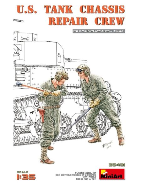 MINIART MIN35481 U.S.TANK CHASSIS REPAIR CREW KIT 1:35 Modellino