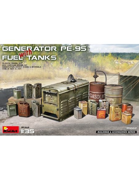 MINIART MIN35662 GENERATOR PE-95 WITH FUEL TANKS KIT 1:35 Modellino