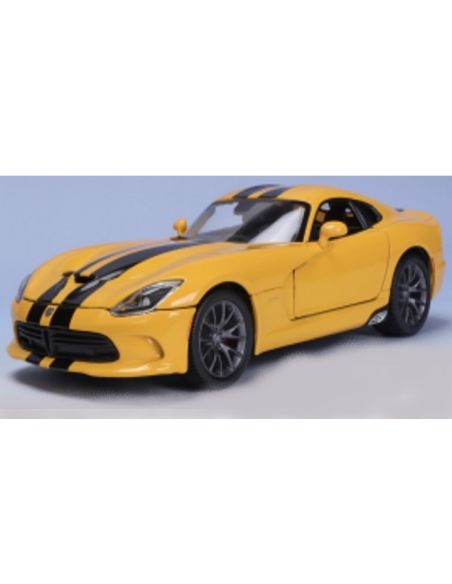 MAISTO MI31128Y DODGE VIPER GST 2013 YELLOW W/BLACK STRIPES 1:18 Modellino