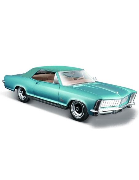 MAISTO MI31214 BUICK RIVIERA 1965 LIGHT BLUE METALLIC 1:24 Modellino