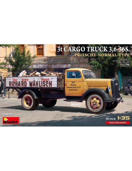 MINIART MIN38079 CARGO TRUCK 3t 3,6-36S. PRITSCHE-NORMAL-TYPE KIT 1:35 Modellino