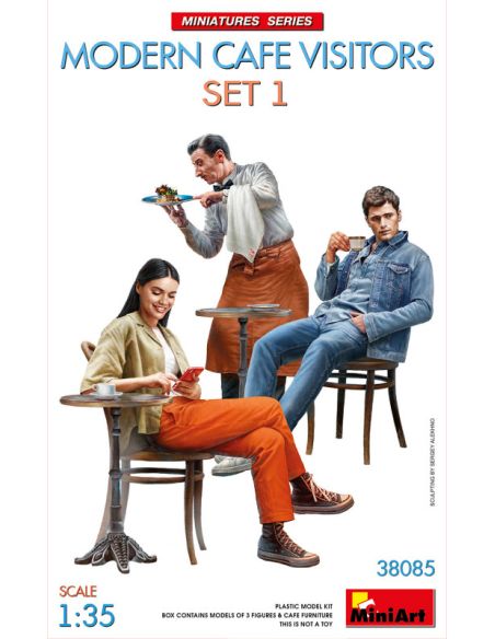 MINIART MIN38085 MODERN CAFE VISITORS SET 1 KIT 1:35 Modellino