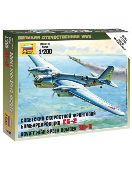 ZVEZDA Z6185 SOVIET BOMBER SB2 KIT 1:200 Modellino