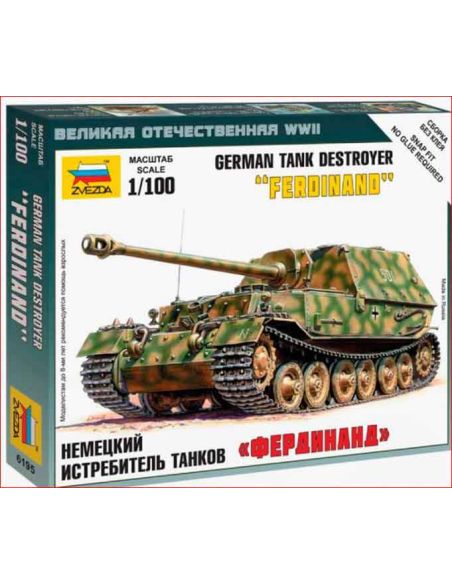 ZVEZDA Z6195 SD.KFZ 184 FERDINAND KIT 1:100 Modellino