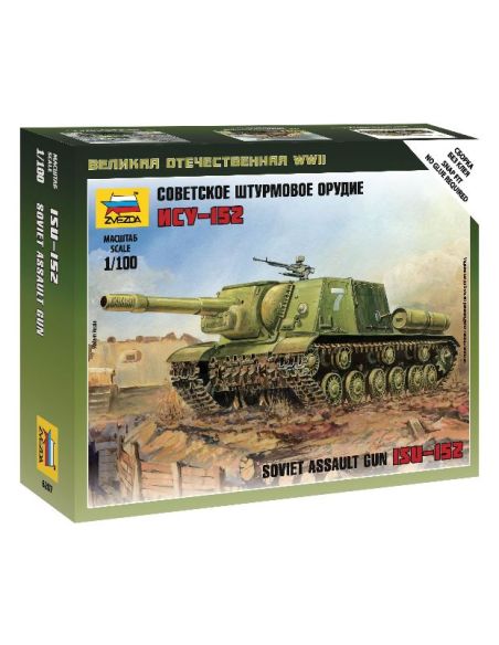 ZVEZDA Z6207 SOVIET ASSAULT GUN ISU 152 KIT 1:100 Modellino