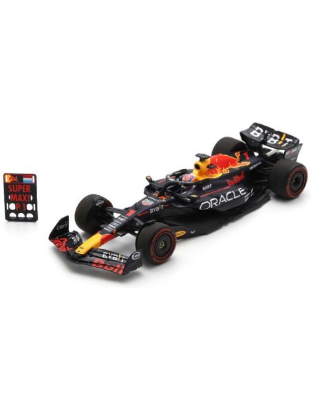 SPARK MODEL S8916 RED BULL RB19 N.1 WINNER BELGIAN GP 2023 W/PIT BOARD MAX VERSTAPPEN 1:43 Modellino