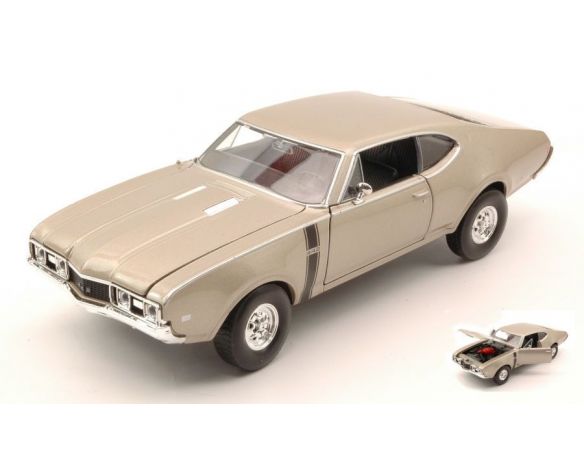 Welly WE24024GD OLDSMOBILE 442 1968 LIGHT GOLD 1:24 Modellino Scatola Rovinata