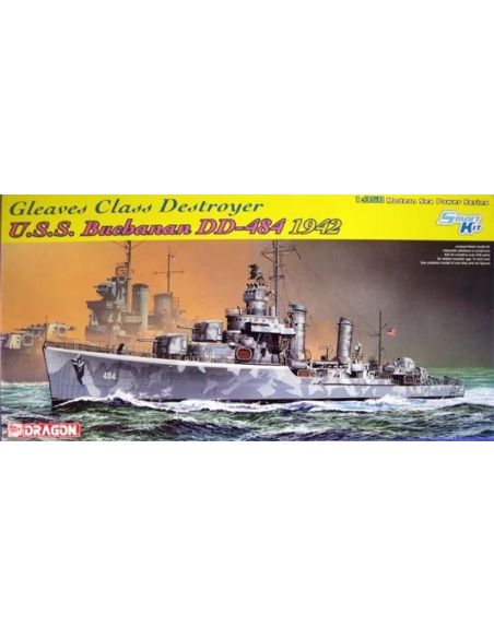 DRAGON D1021 U.S.S. BUCHANAN DD-484 GLEAVES CLASS DESTROYER 1942 KIT 1:350 Modellino