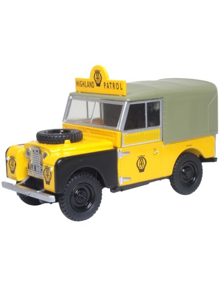 OXFORD OXF43LAN188025 LAND ROVER SERIES 1 88 CANVAS AA HIGHLAND PATROL YELLOW 1:43 Modellino