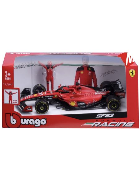 BBURAGO BU26809L FERRARI SF-23 N.16 CHARLES LECLERC F1 2023 WITH DRIVER 1:24 Modellino