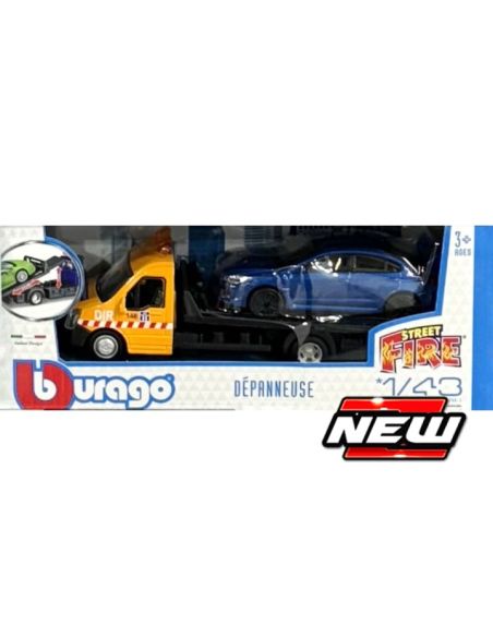 BBURAGO BU31400-03 SUBARU IMPREZA + FLATBED TRANSPORTER 1:43 Modellino