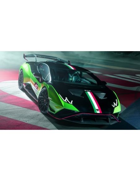 LOOKSMART LS523SC LAMBORGHINI HURACAN STO SC 10th ANNIVERSARY GREEN/BLACK 1:43 Modellino