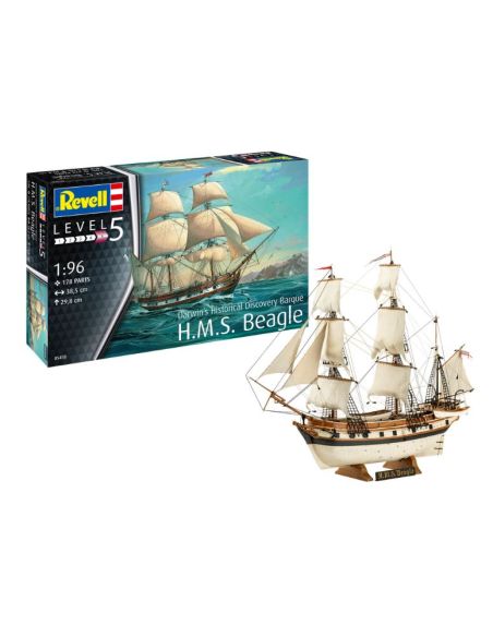 REVELL RV05458 H.M.S. BEAGLE DARWIN'S HISTORICAL DISCOVERY KIT 1:96 Modellino