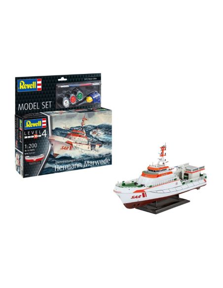 REVELL RV65812 MODEL SET SEARCH & RESCUE VESSEL HERMANN MARVEDE KIT 1:200 Modellino