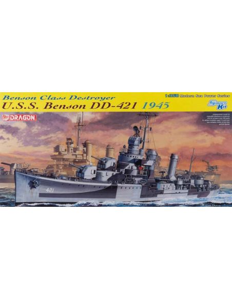 DRAGON D1032 U.S.S. NAVE BENSON DD-421 BENSON CLASS DESTROYER 1945 KIT 1:350 Modellino