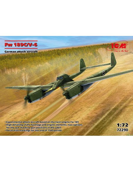 ICM ICM72290 FW 189C/V-6 GERMAN ATTACK AIRCRAFT KIT 1:72 Modellino