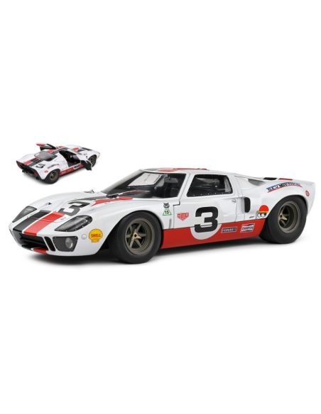 SOLIDO SL1803010 FORD GT40 MKI N.3 ERIC DEAN DESIGN 2015 WHITE/RED 1:18 Modellino