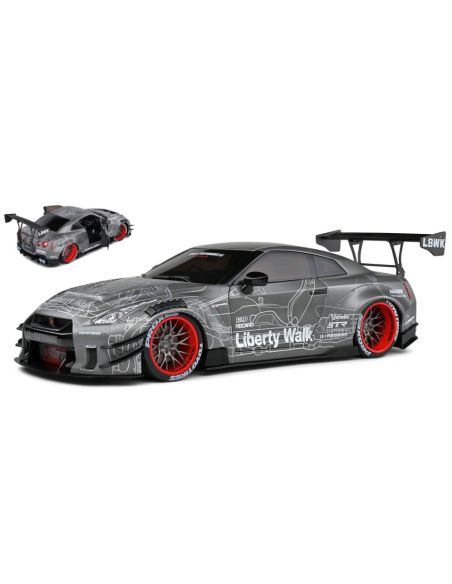 SOLIDO SL1805810 NISSAN GT-R (R35) LIBERTY WALK BODY KIT 2.0 COUPE 2020 BLACK/WHITE 1:18 Modellino