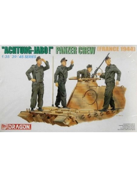 DRAGON D6191 ACHTUNG-JABOI PANZER CREW FRANCE 1944 KIT 1:35 Modellino