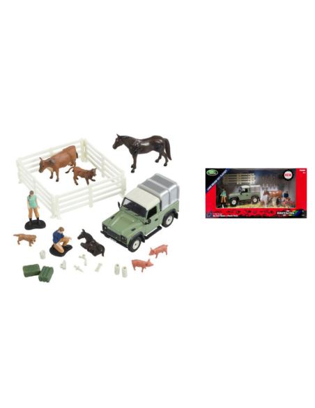 BRITAINS LC43385 LAND ROVER FARM SET 1:32 Modellino