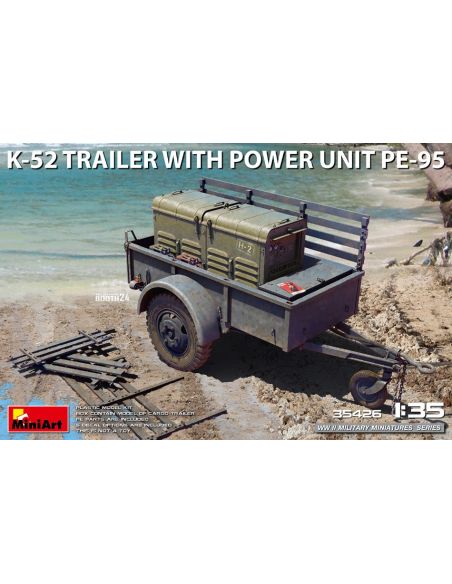 MINIART MIN35426 K-52 TRAILER W/POWER UNIT PE-95 KIT 1:35 Modellino