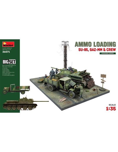 MINIART MIN36071 AMMO LOADING (SU-85, GAZ-MM & CREW) BIG SET KIT 1:35 Modellino