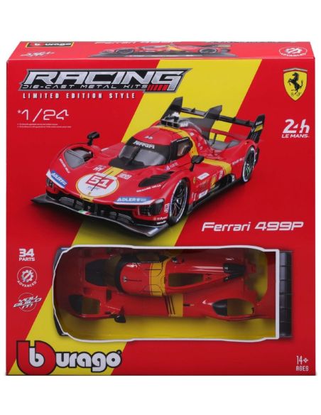 BBURAGO BU26583 FERRARI 499P N.51 1st 24 H LM 2023 CALADO-GIOVINAZZI-P.GUIDI KIT 1:24 Modellino