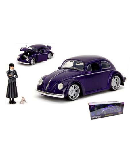 JADA TOYS JADA253255076 VW BEETLE WEDNESDAY WITH FIGURE 1:24 Modellino