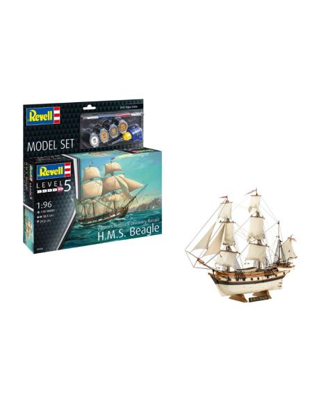 REVELL RV65458 MODEL SET HMS BEAGLE DARWIN'S HISTORICAL DISCOVERY KIT 1:96 Modellino