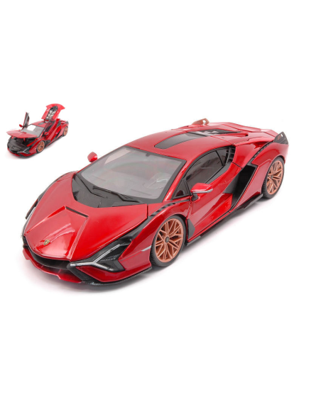 BBURAGO BU11046R LAMBORGHINI SIAN FKP 37 2019 METALLIC RED 1:18 Modellino