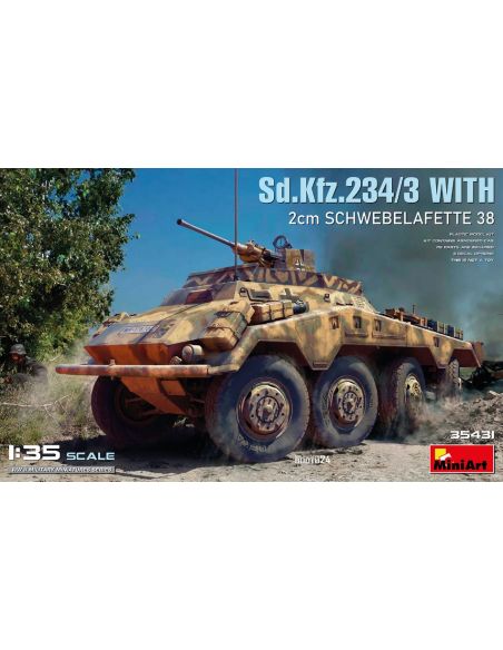 MINIART MIN35431 Sd.Kfz.234/3 WITH 2cm SCHWEBELAFETTE 38 KIT 1:35 Modellino