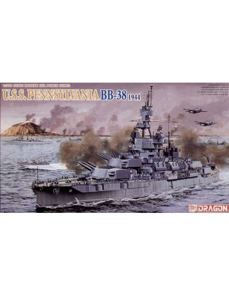 DRAGON D7041 U.S.S. PENNSYLVANIA BB-38 1944 UPGRADE VERSION KIT 1:700 Modellino