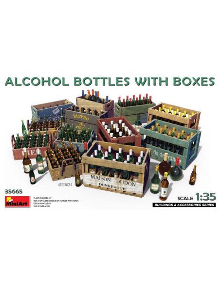 MINIART MIN35665 ALCOHOL BOTTLES w/BOXES KIT 1:35 Modellino