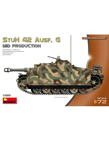 MINIART MIN72115 StuH 42 Ausf.G MID PROD.KIT 1:72 Modellino