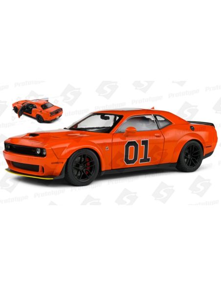 SOLIDO SL1805713 DODGE CHALLENGER R/T N.01 SCAT PACK 2023 GEN.LEE TRIBUTE ORANGE 1:18 Modellino