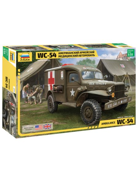 ZVEZDA Z3711 WC-54 U.S. MILITARY AMBULANCE KIT 1:35 Modellino