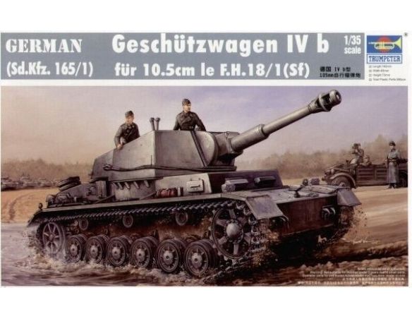 TRUMPETER 00374 GERMAN GESCHUTZWAGEN Ivb FUR 10.5 cm LEFH Modellino