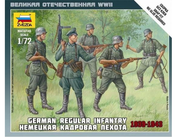 Zvezda Z6178 GERMAN REGULAR INFANTRY 1939/43 KIT 1:72 Modellino