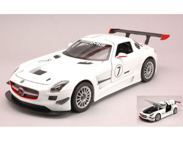 Motormax MTM73772W MERCEDES SLS AMG GT3 WHITE 1:24 Modellino