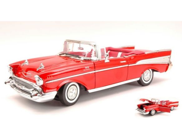 Motormax MTM73175R CHEVY BEL AIR 1957 RED 1:18 Modellino