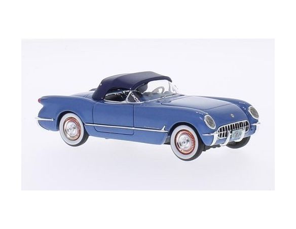 Neo Scale Models NEO45746 CHEVROLET CORVETTE C1 1953 CANOPY CLOSED METALLIC BLUE 1:43 Modellino