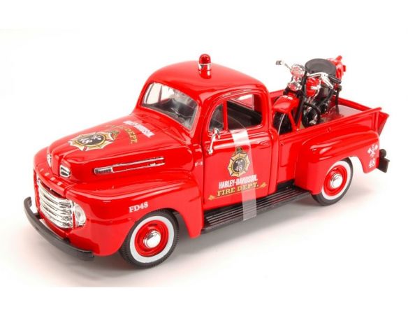 Maisto MI32191R FORD F-1 PICK UP 1948 + HARLEY DAVIDSON 1936 EL KNUCKLEHEAD 1:24 Modellino