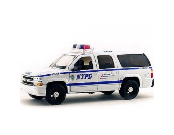 Jada 05002 CHEVY SUBURBAN NYPD 2000 1/24 Modellino