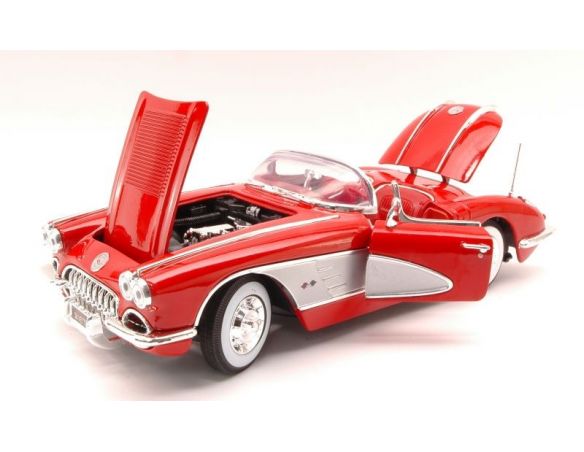 Motormax MTM73109R CHEVROLET CORVETTE 1958 RED 1:18 Modellino