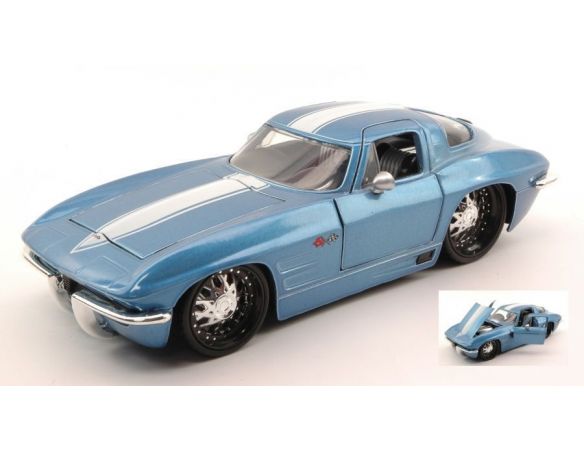 Jada Jada96808bl Chevy Corvette Stingray 1963 Light Blue 124 Modellino 