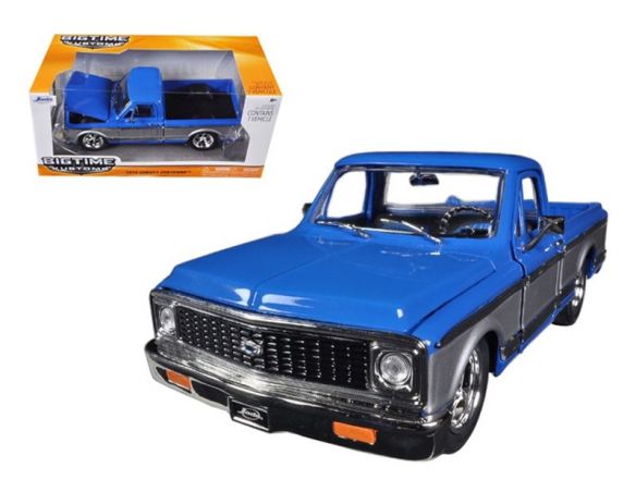 Jada JADA96865BL CHEVY CHEYENNE 1972 PICK UP BLUE/SILVER 1:24 Modellino