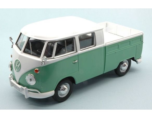 Motormax MTM79343TQ VW TYPE 2 (T1) PICK UP WHITE/GREEN 2 TONE 1:24 Modellino