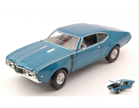 Welly WE24024BL OLDSMOBILE 442 1968 BLUE METALLIC 1:24 Modellino